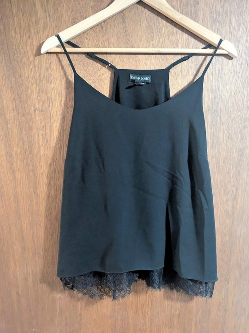 Cynthia Rowley Black Lace Hem Camisole Like New